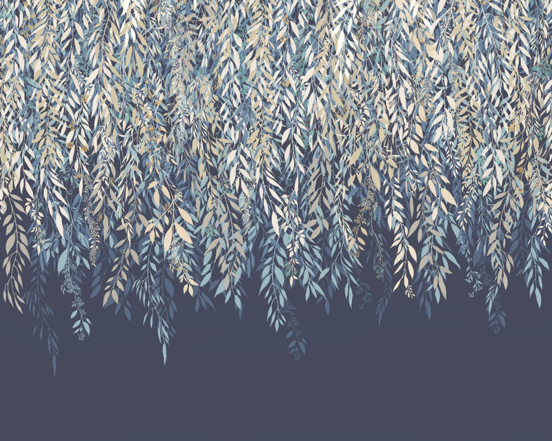 IKA50137M Cascading Willow Midnight Mural by Ohpopsi