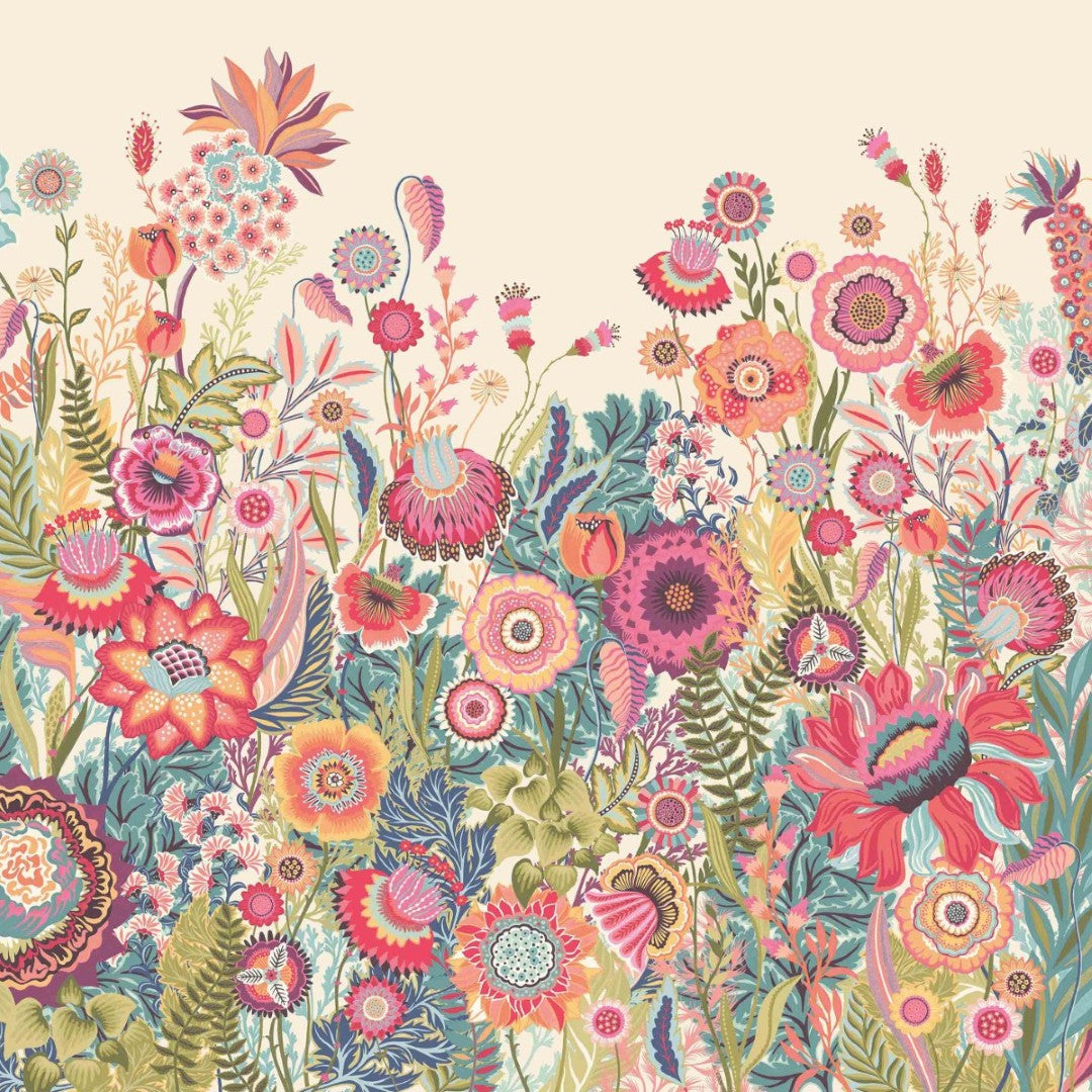 IKA50139M Bloom Rhubarb & Cream Mural by Ohpopsi