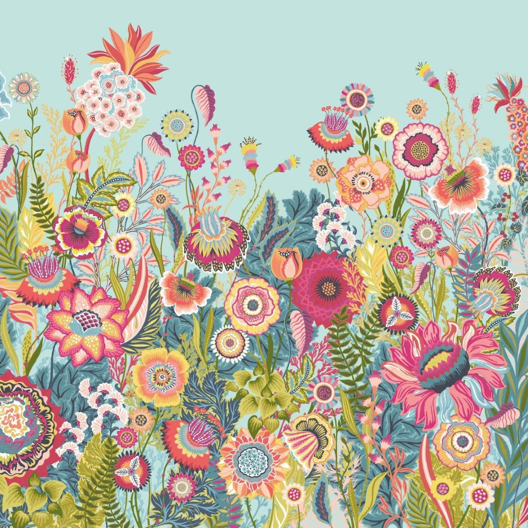 IKA50141M Bloom Duck Egg & Coral Mural by Ohpopsi