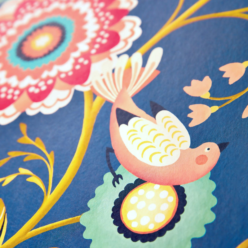 IKA50111W Ichika Trail Royal Blue & Gold Wallpaper by Ohpopsi
