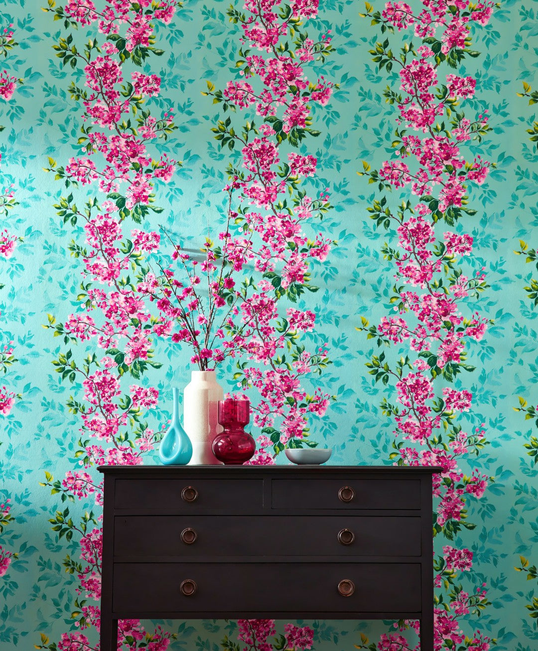IKA50123W Sakura Peony & Jade Wallpaper by Ohpopsi