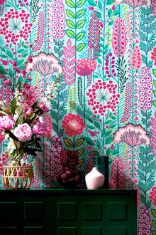 IKA50129W Seedheads Raspberry Sky Wallpaper by Ohpopsi