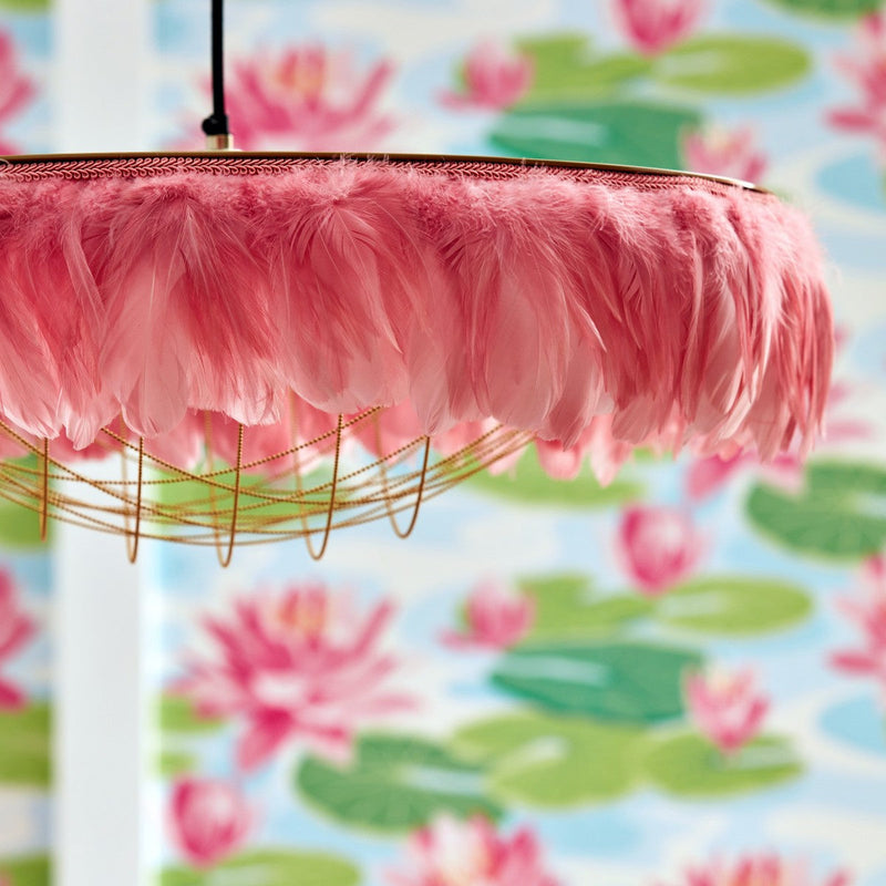 IKA50101W Waterlily Sky & Rose Wallpaper by Ohpopsi