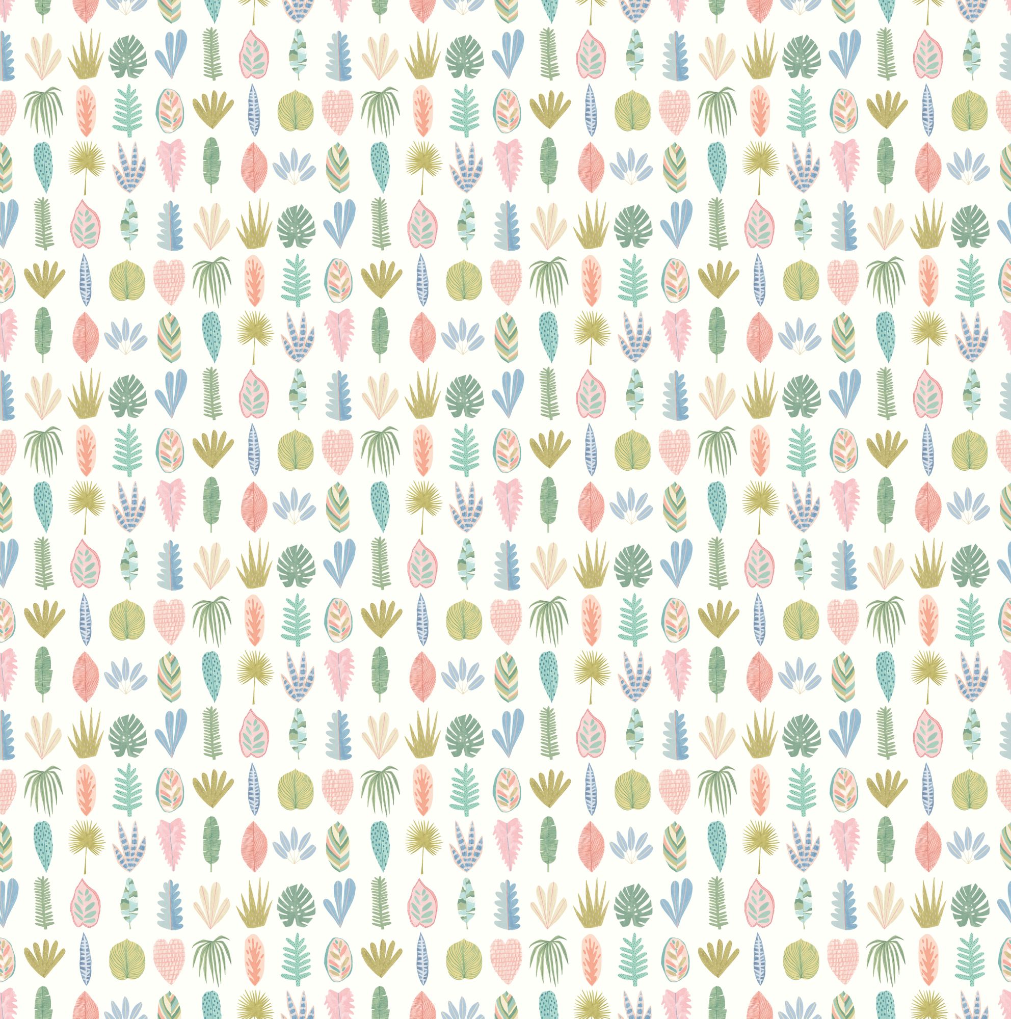 GHS50101W Leaf Boogie Pastel Wallpaper by Ohpopsi