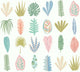 Leaf Boogie Pastel Glasshouse Wallpaper by Ohpopsi