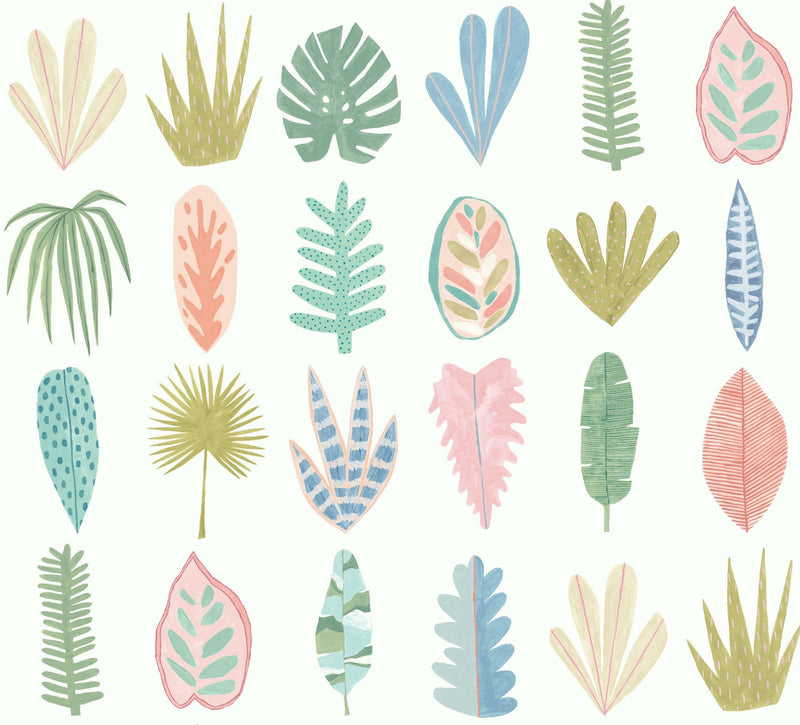 GHS50101W Leaf Boogie Pastel Wallpaper by Ohpopsi