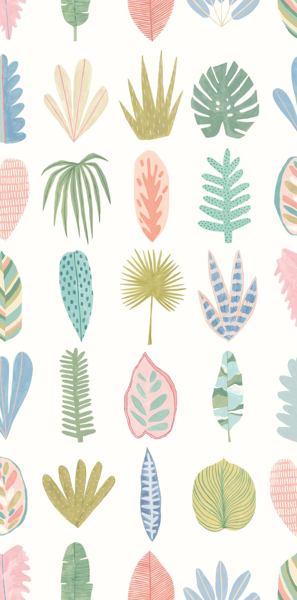 GHS50101W Leaf Boogie Pastel Wallpaper by Ohpopsi