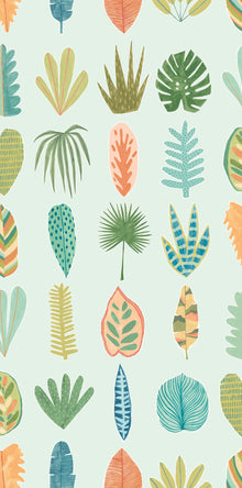 GHS50103W Leaf Boogie Duckegg Twist Wallpaper by Ohpopsi