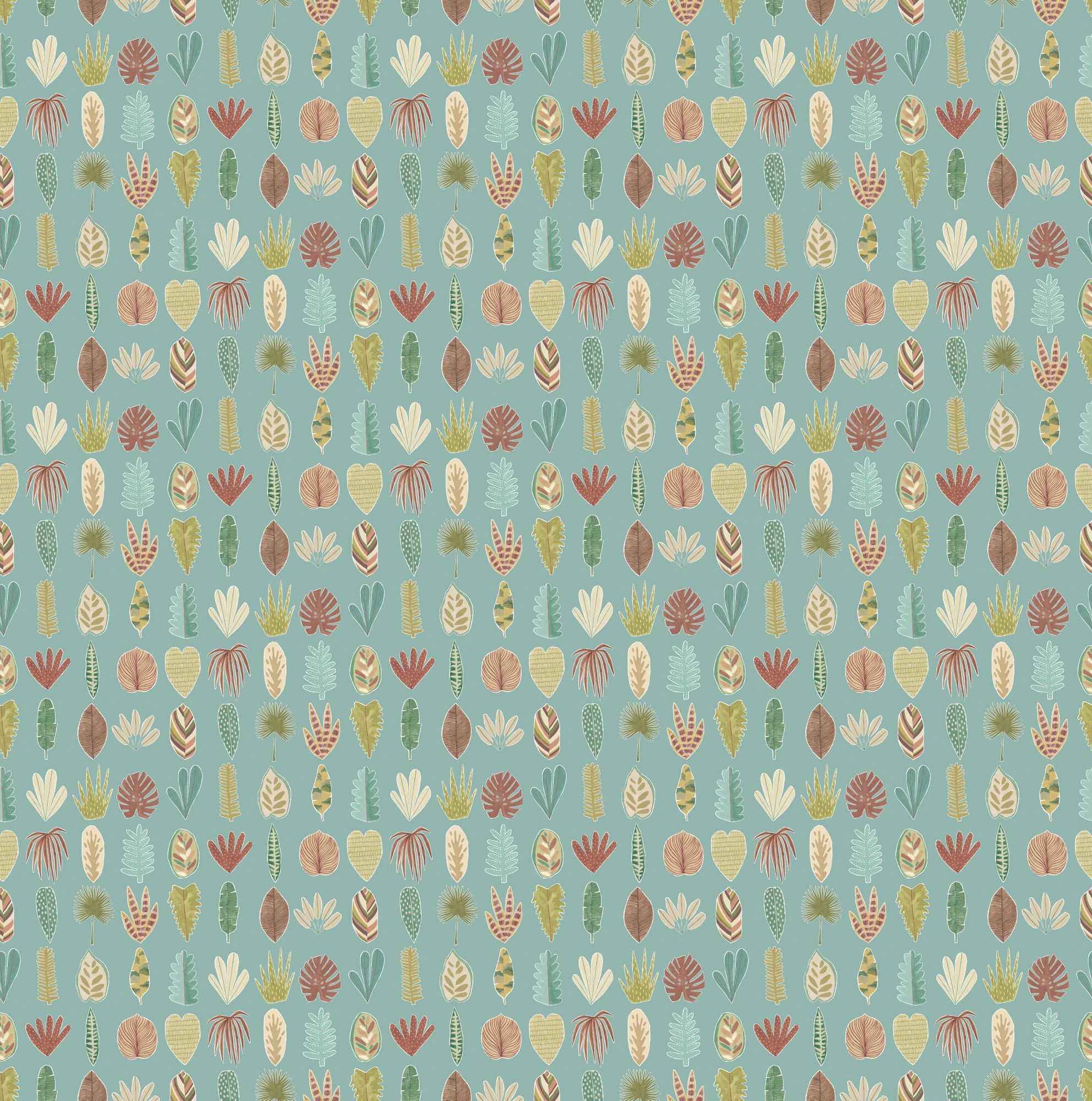 GHS50104W Leaf Boogie Seafoam Wallpaper by Ohpopsi
