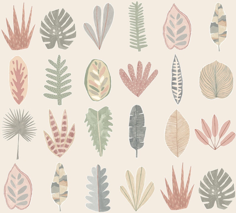 GHS50106W Leaf Boogie Linen Wallpaper by Ohpopsi