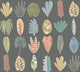 Leaf Boogie Charcoal Mix Glasshouse Wallpaper by Ohpopsi