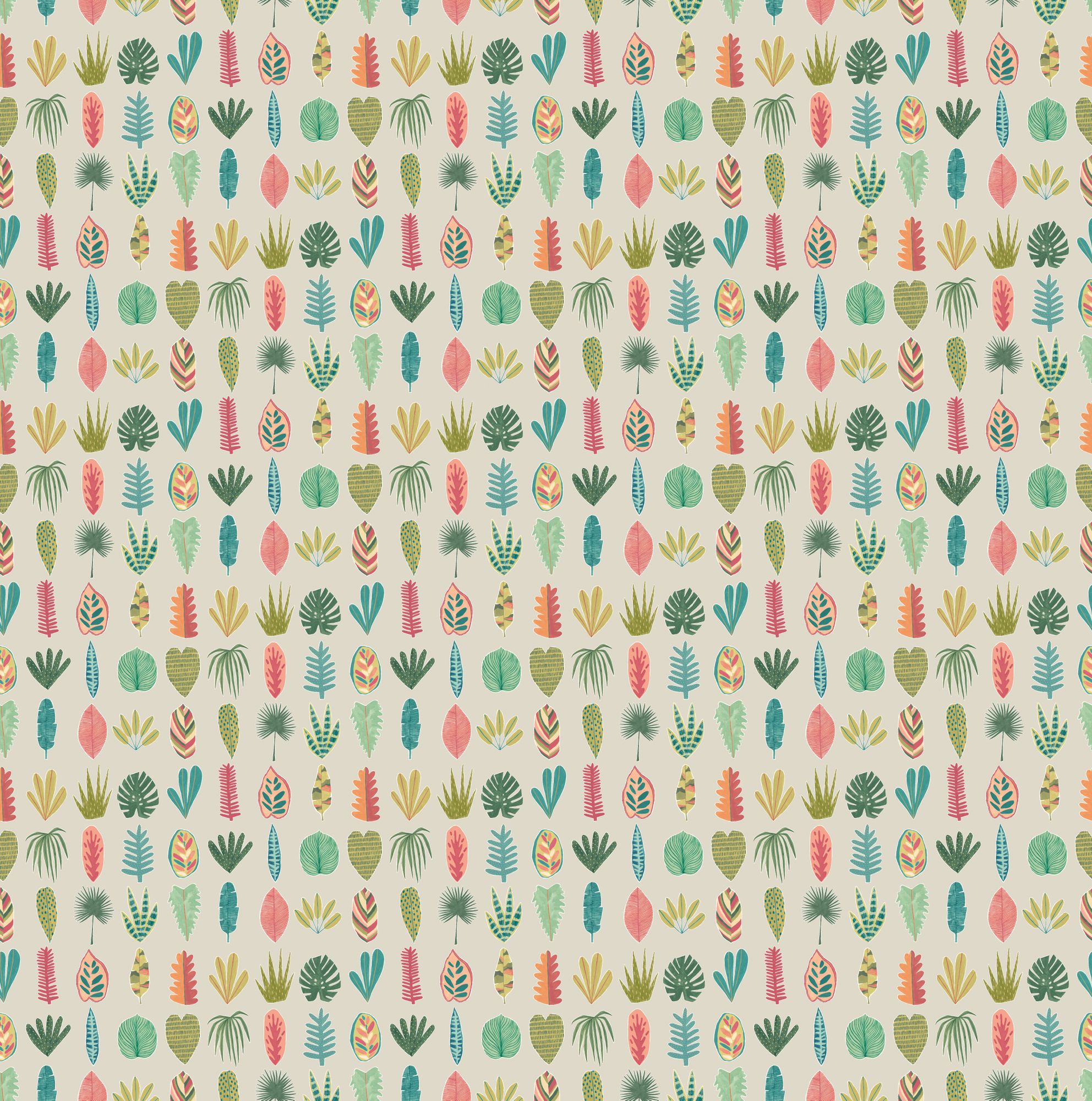 GHS50108W Leaf Boogie Tropical Mix Wallpaper by Ohpopsi
