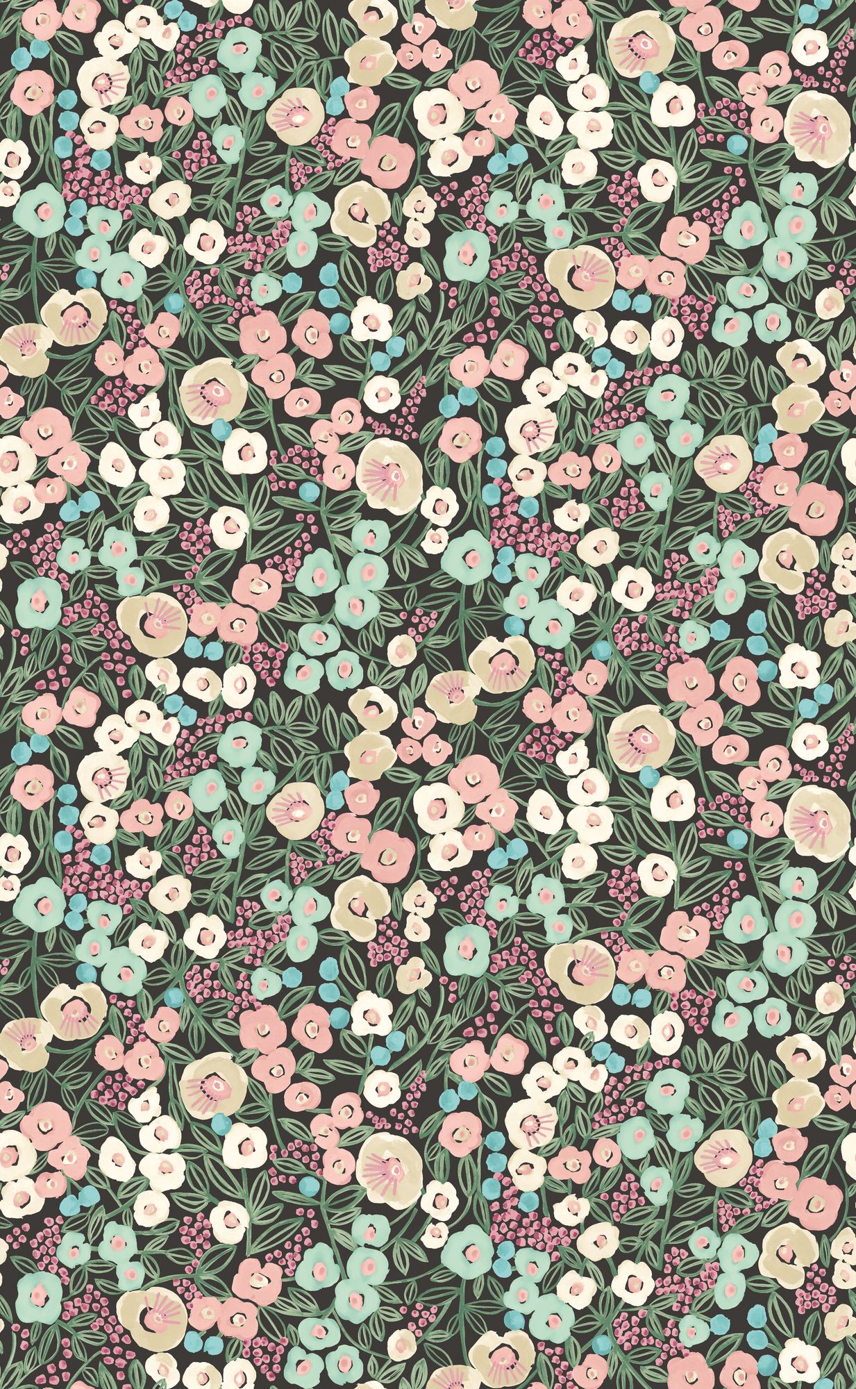 GHS50110W Flora Ditsy Midnight Wallpaper by Ohpopsi