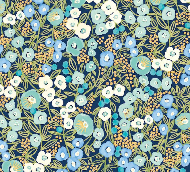GHS50111W Flora Ditsy Cerulean Wallpaper by Ohpopsi