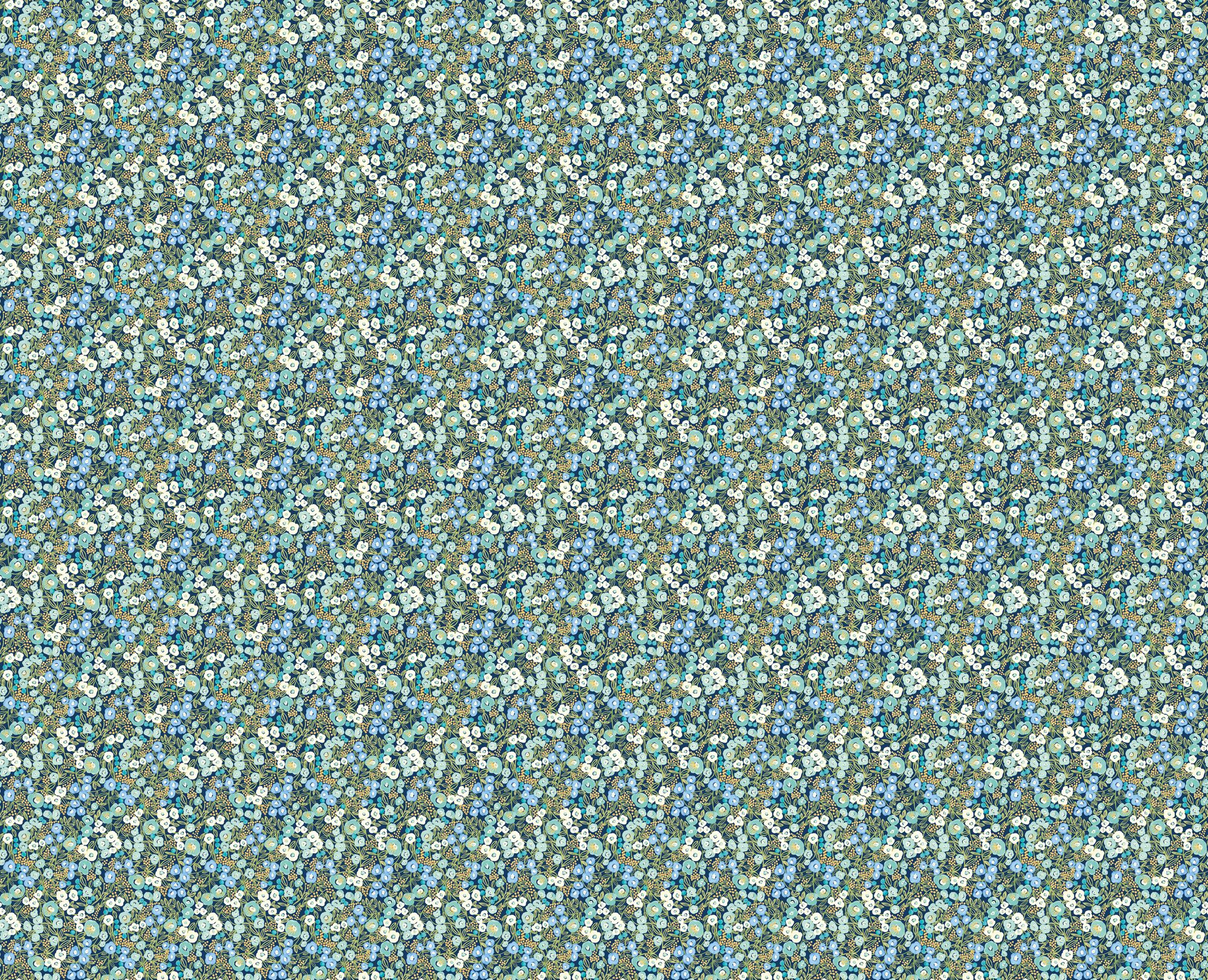 GHS50111W Flora Ditsy Cerulean Wallpaper by Ohpopsi