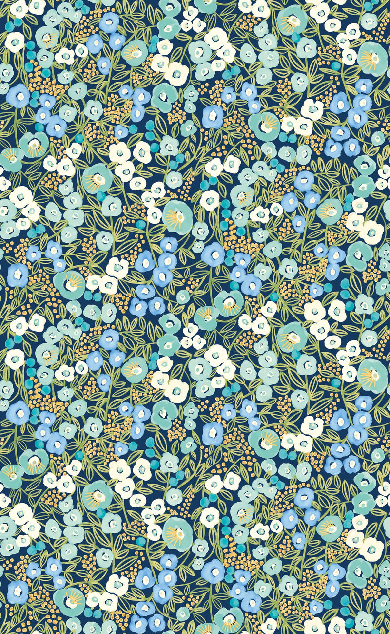 GHS50111W Flora Ditsy Cerulean Wallpaper by Ohpopsi