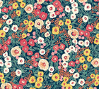 GHS50112W Flora Ditsy Indigo & Coral Wallpaper by Ohpopsi