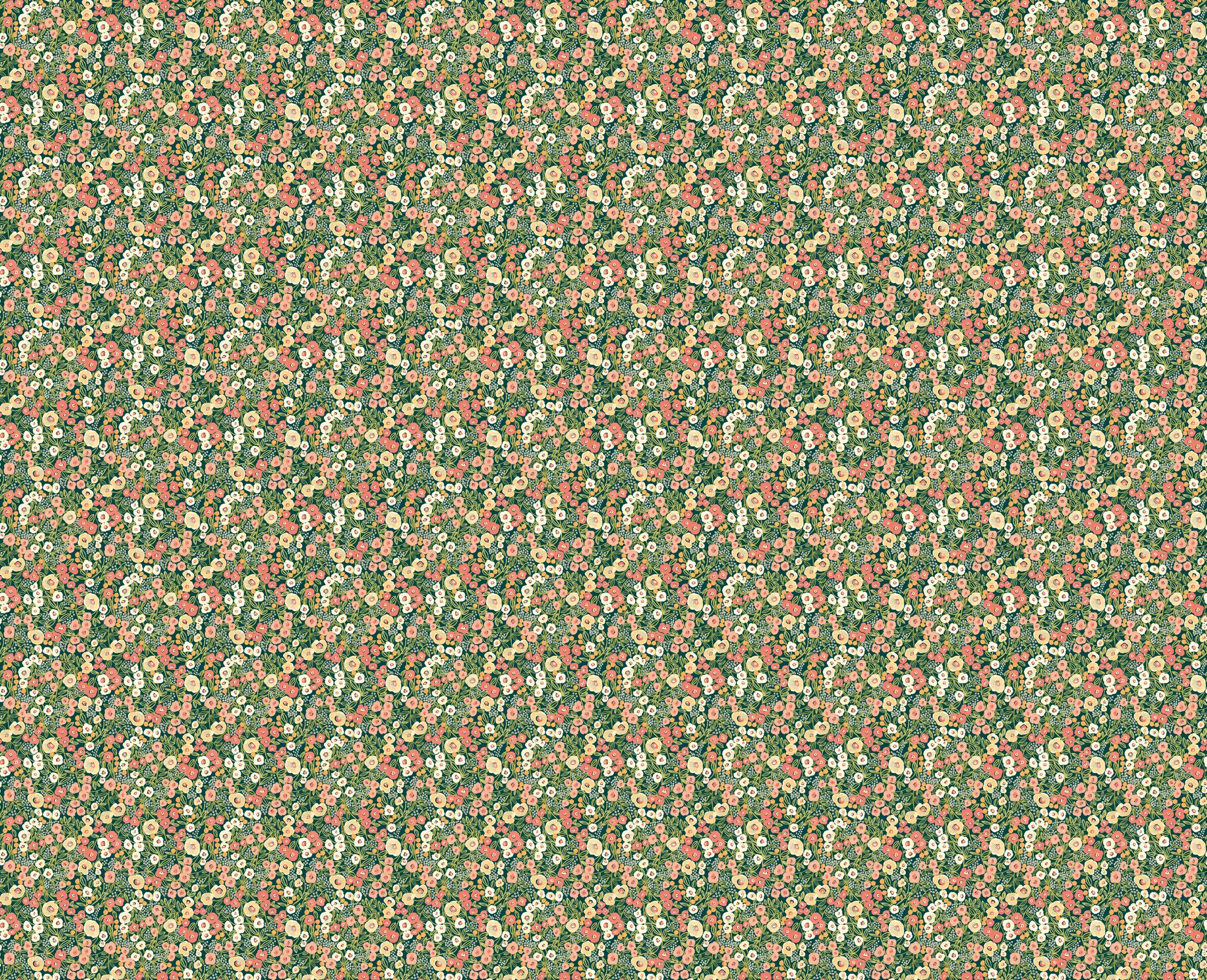 GHS50114W Flora Ditsy Juniper & Ginger Wallpaper by Ohpopsi