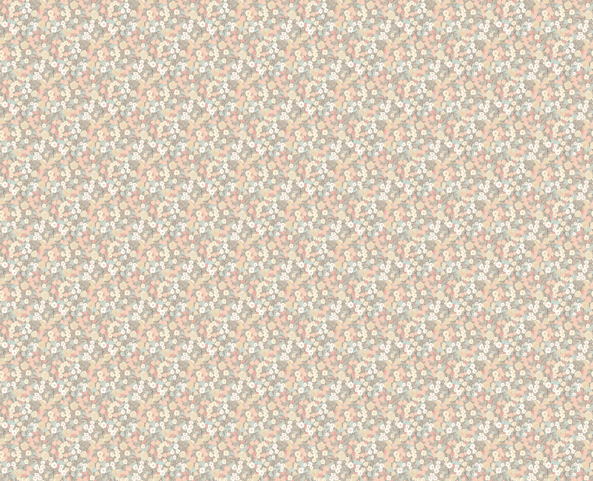 GHS50116W Flora Ditsy Peach & Dove Wallpaper by Ohpopsi