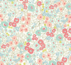GHS50118W Flora Coral & Sky Wallpaper by Ohpopsi