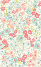 GHS50118W Flora Coral & Sky Wallpaper by Ohpopsi