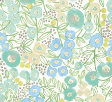GHS50119W Flora Teal Wallpaper by Ohpopsi