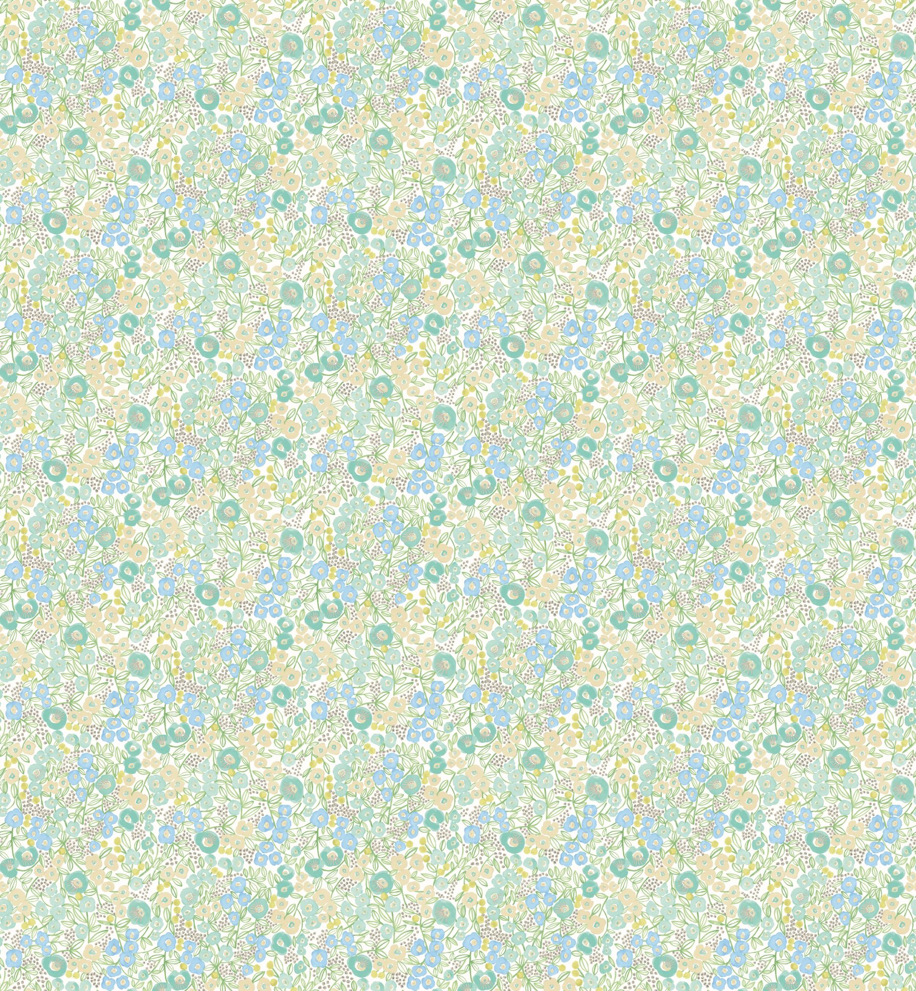 GHS50119W Flora Teal Wallpaper by Ohpopsi