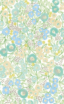 GHS50119W Flora Teal Wallpaper by Ohpopsi