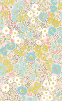 GHS50120W Flora Blush & Lime Wallpaper by Ohpopsi