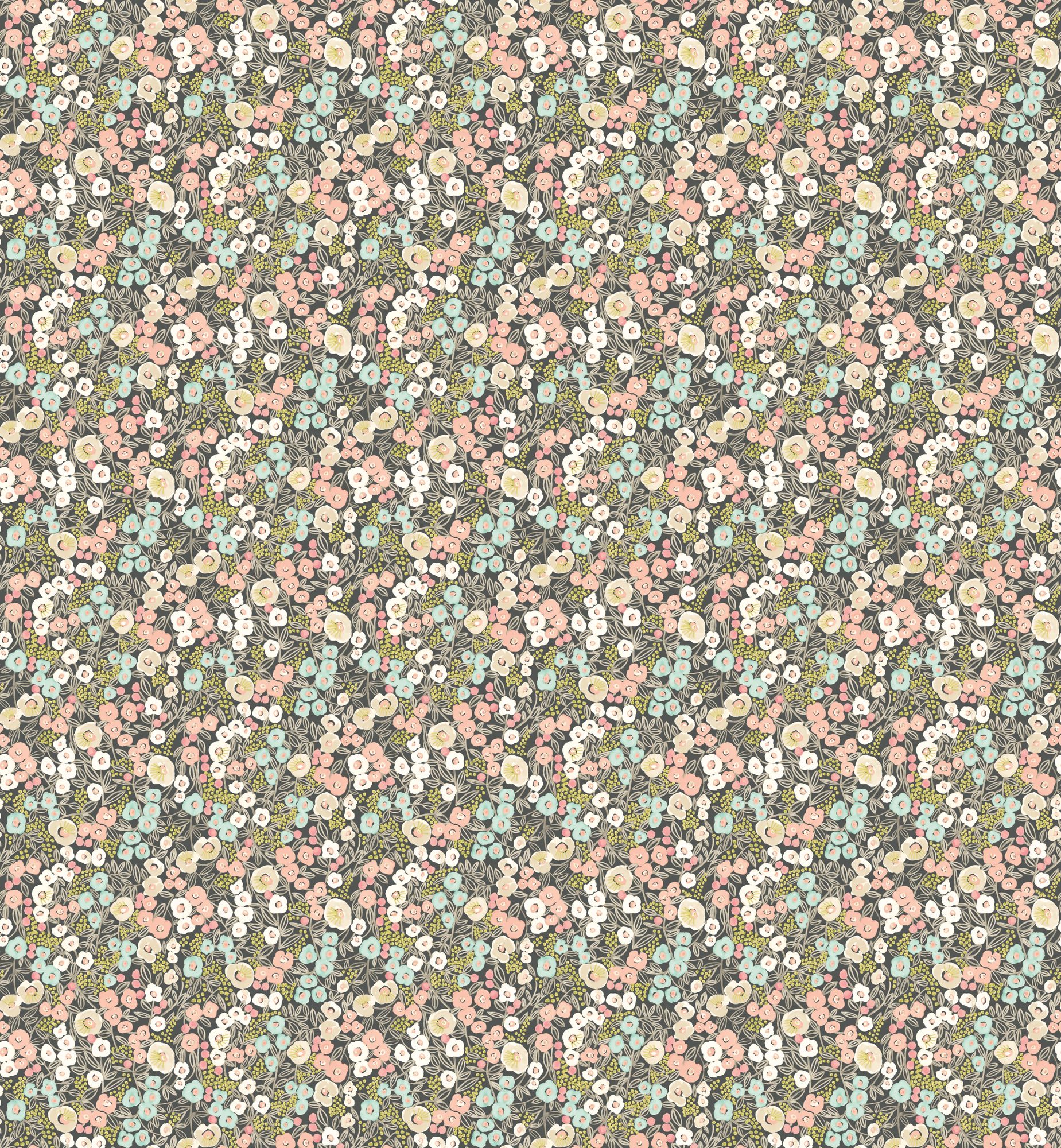 GHS50121W Flora Midnight Blush Wallpaper by Ohpopsi