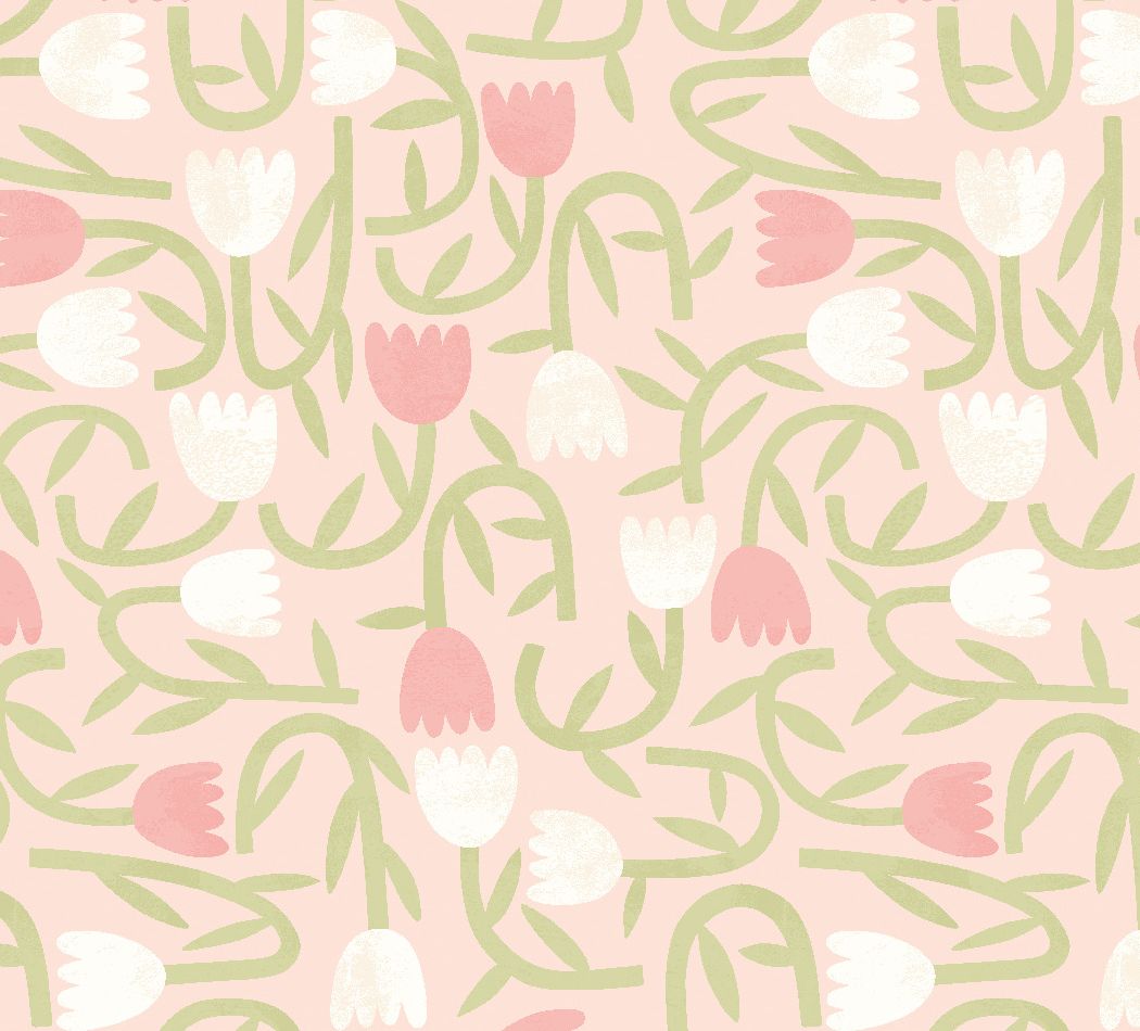 GHS50133W Tiny Tulip Blush Wallpaper by Ohpopsi