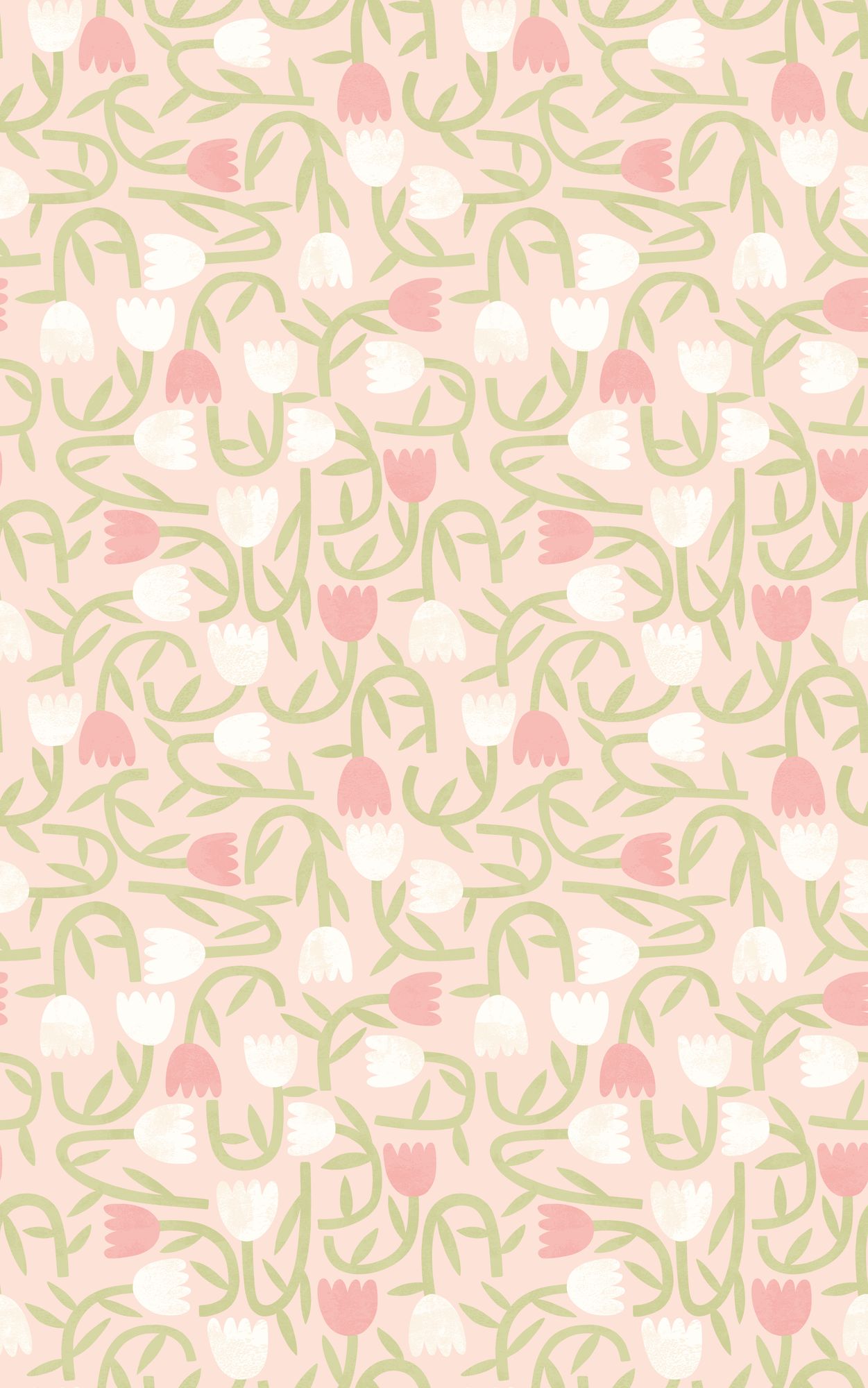 GHS50133W Tiny Tulip Blush Wallpaper by Ohpopsi
