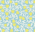 Tiny Tulip Lime & Sky Glasshouse Wallpaper by Ohpopsi