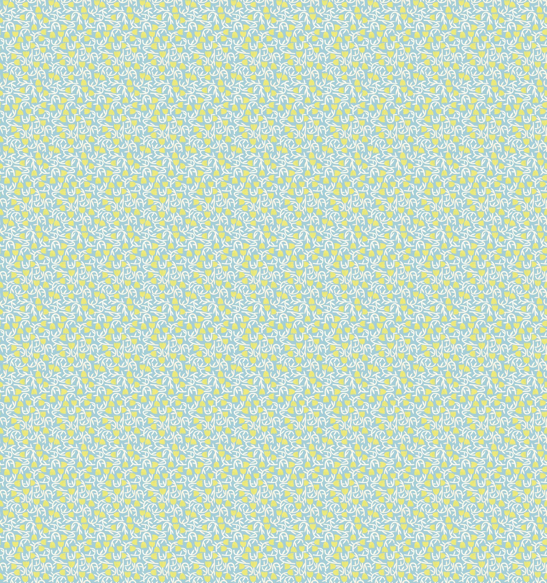 GHS50135W Tiny Tulip Lime & Sky Wallpaper by Ohpopsi