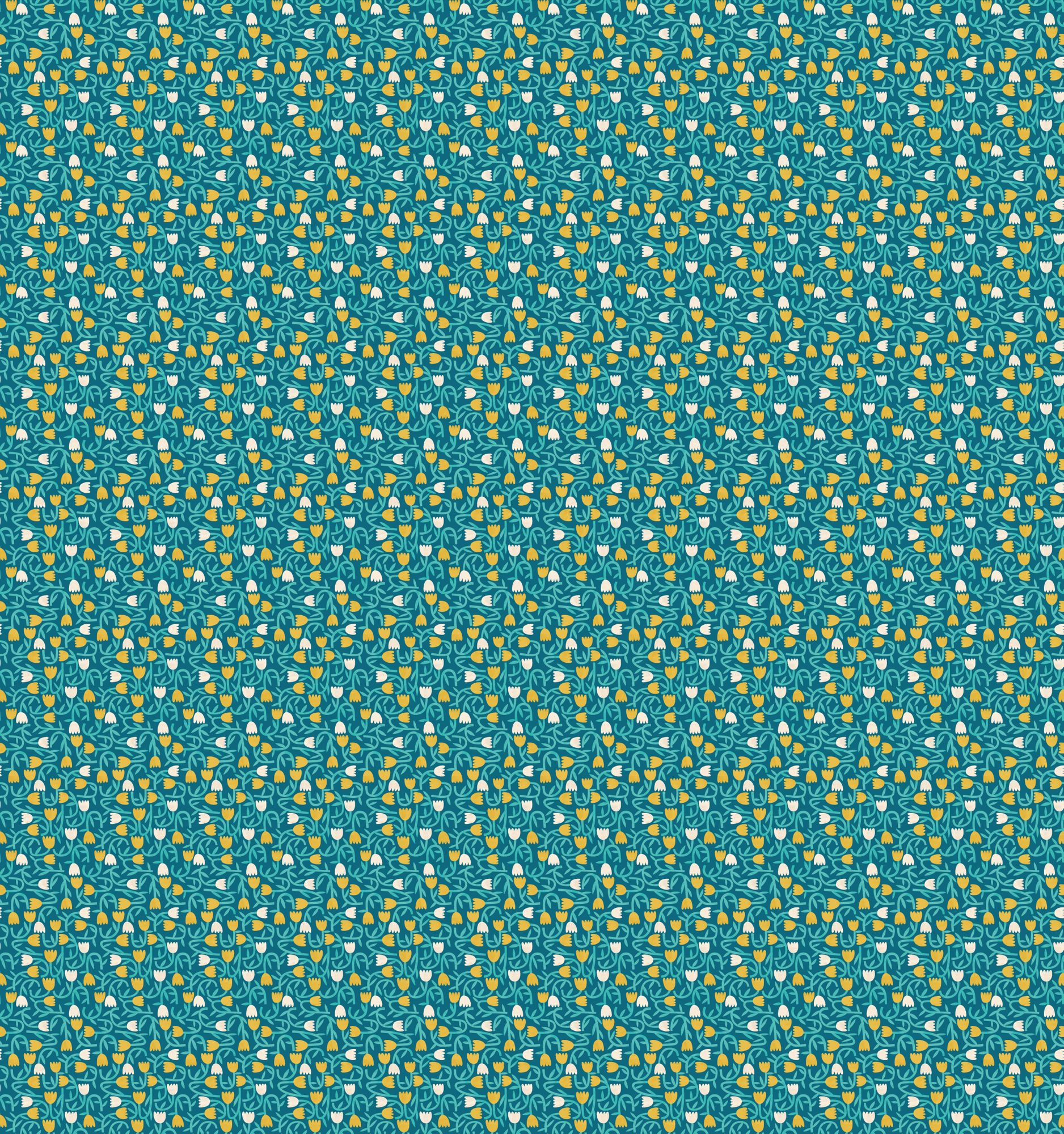 GHS50136W Tiny Tulip Azure Wallpaper by Ohpopsi