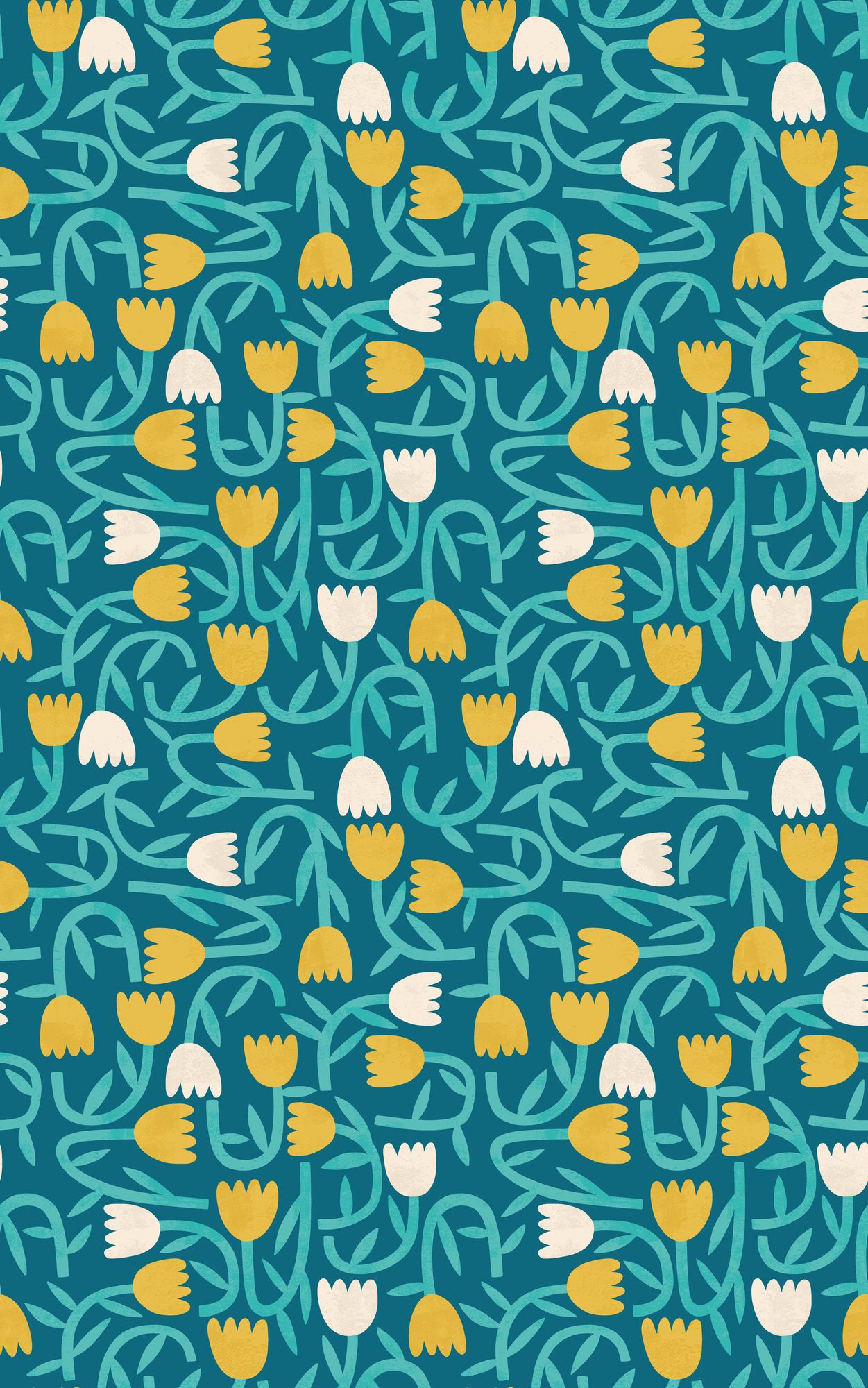 GHS50136W Tiny Tulip Azure Wallpaper by Ohpopsi