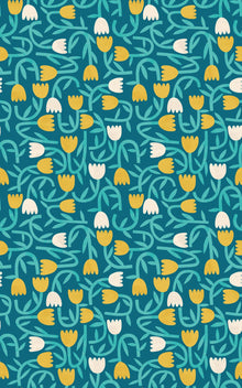 GHS50136W Tiny Tulip Azure Wallpaper by Ohpopsi
