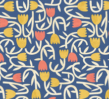 GHS50137W Tiny Tulip Indigo Mix Wallpaper by Ohpopsi