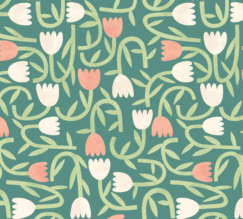 GHS50138W Tiny Tulip Forest Wallpaper by Ohpopsi