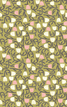 GHS50139W Tiny Tulip Olive Mix Wallpaper by Ohpopsi