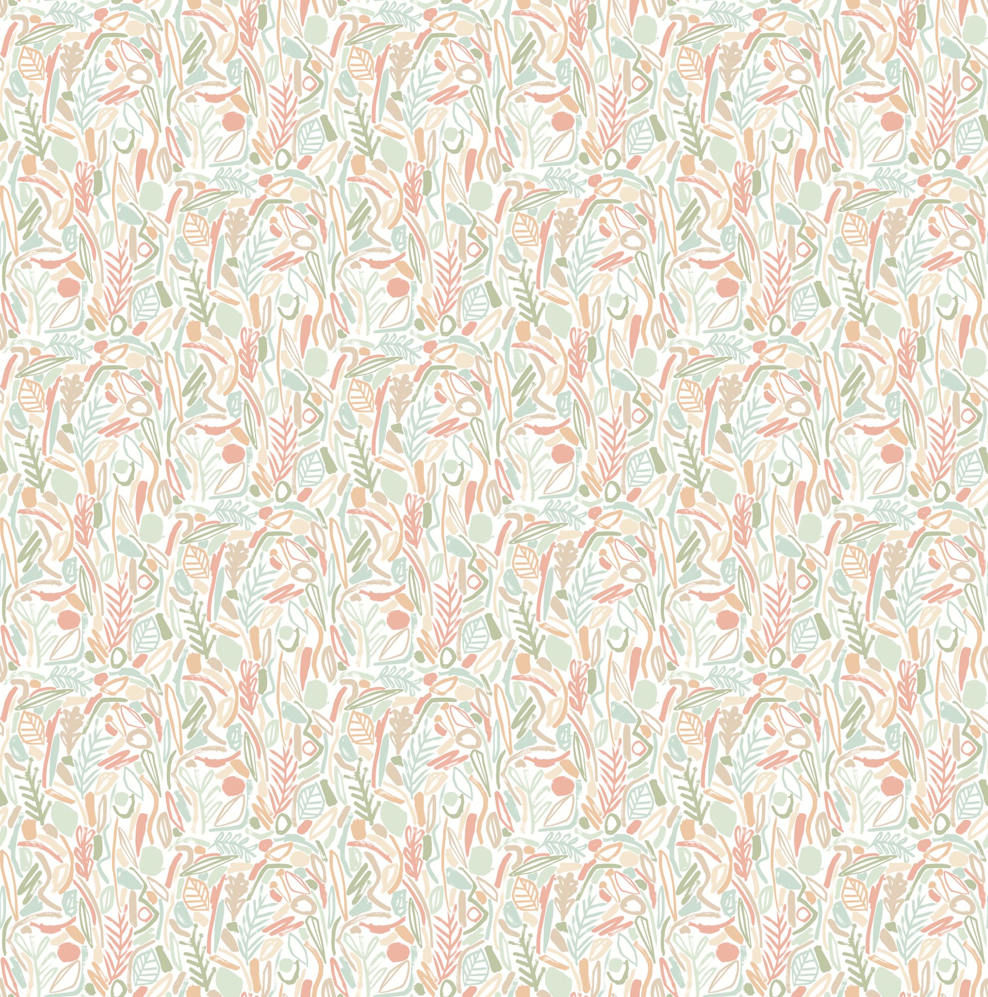 GHS50144W Verdure Sage & Apricot Wallpaper by Ohpopsi