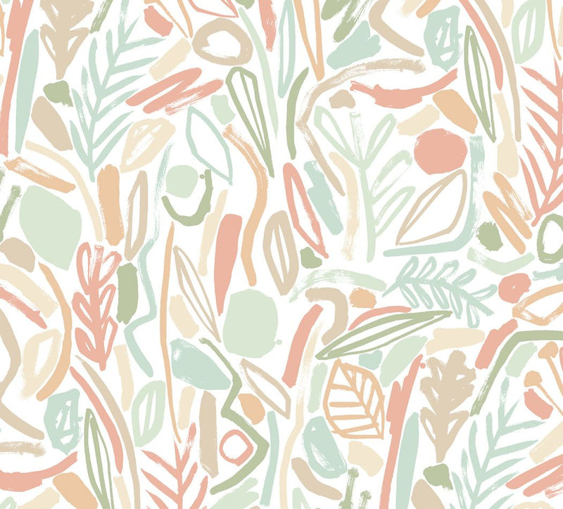 GHS50144W Verdure Sage & Apricot Wallpaper by Ohpopsi