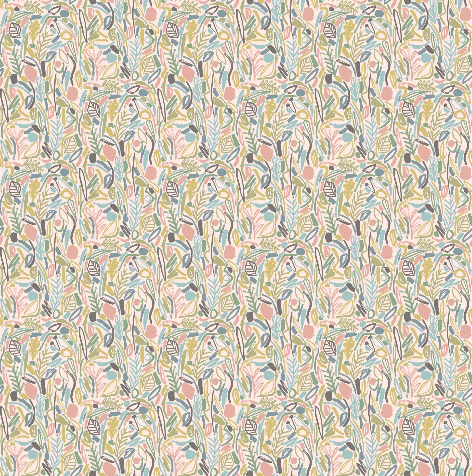 GHS50147W Verdure Blush & Petrol Wallpaper by Ohpopsi