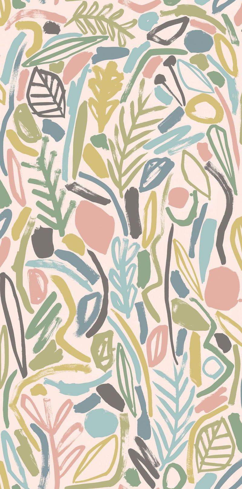 GHS50147W Verdure Blush & Petrol Wallpaper by Ohpopsi
