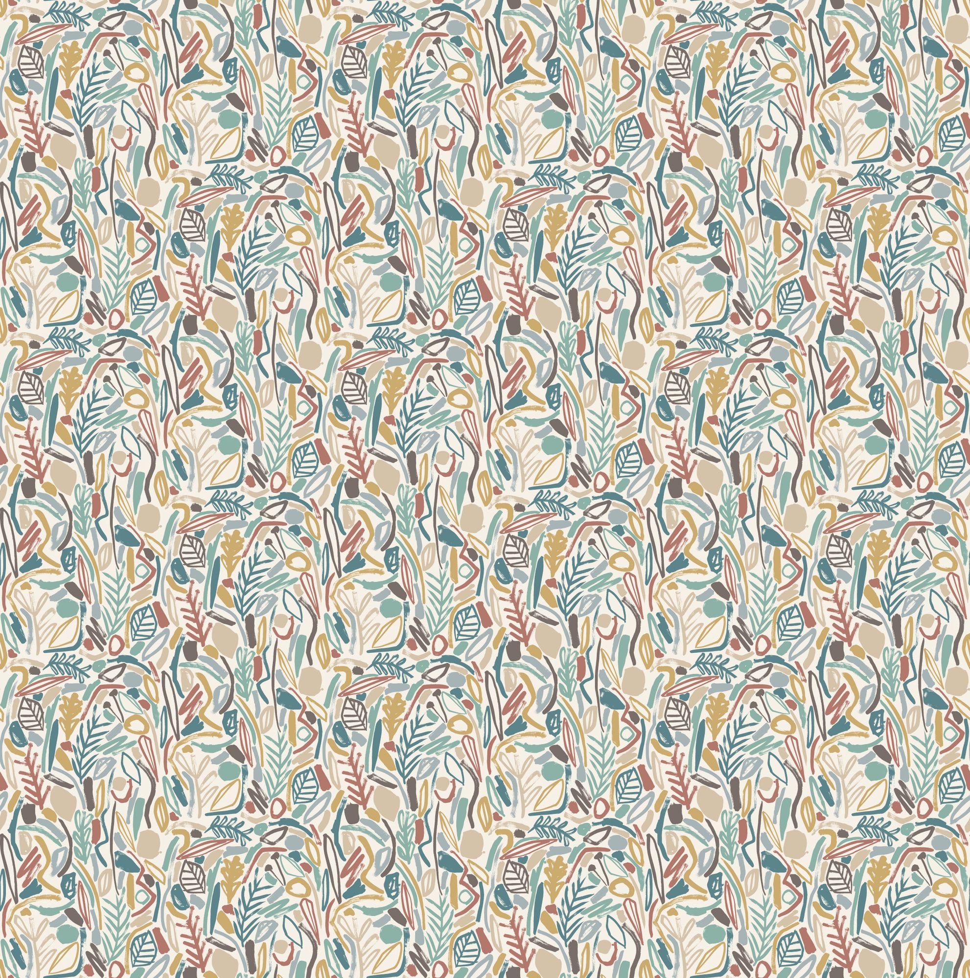 GHS50148W Verdure Teal & Cinnamon Wallpaper by Ohpopsi