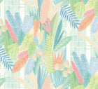 GHS50150W Glasshouse Coral & Mint Wallpaper by Ohpopsi