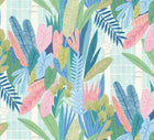 GHS50151W Glasshouse Indigo & Pink Wallpaper by Ohpopsi