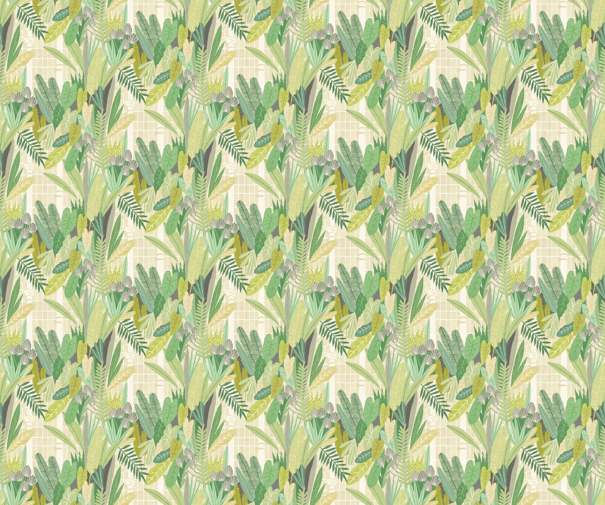 GHS50154W Glasshouse Sage & Chartreuse Wallpaper by Ohpopsi