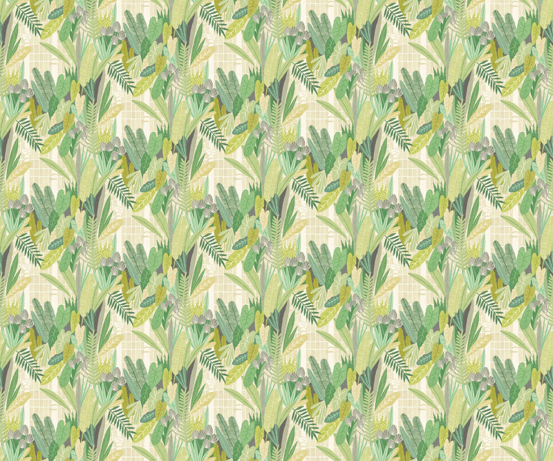 GHS50154W Glasshouse Sage & Chartreuse Wallpaper by Ohpopsi