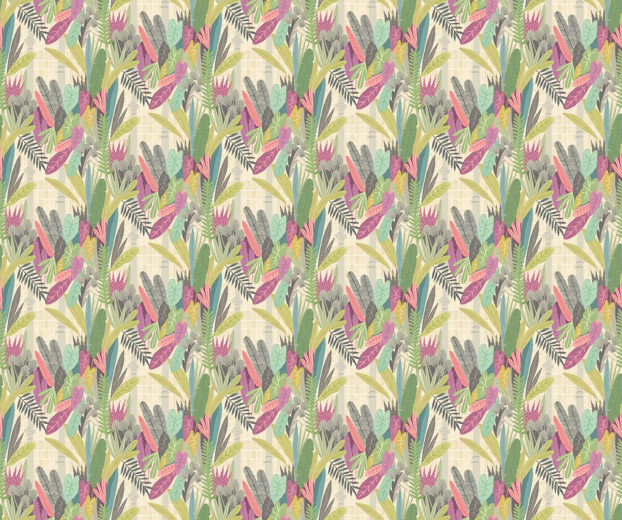 GHS50155W Glasshouse Heather & Olive Wallpaper by Ohpopsi